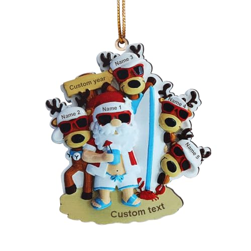 Personalisierter Weihnachtsbaumanhänger Mit 2-6 Namen Weihnachtsschmuck Weihnachten Dekoration Lustige Weihanchtsdeko Für Familien Geschenke Für Mutter Vater Großeltern (Style 1-5 Namen) von Grovjewfit