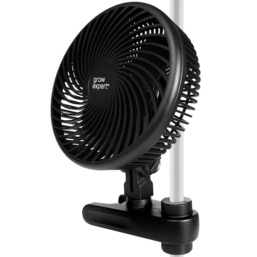 Oszillierender Ventilator für Grow Zelte - 10 Geschwindigkeiten, leiser Clip Ventilator mit EC-Motor | Umluftventilator für optimale Belüftung & Pflanzenwachstum - Ideal für Grow Box (1 Stück) von Grow Expert