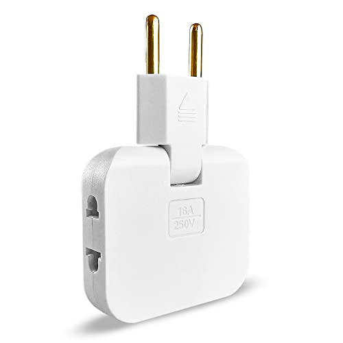 Mehrfachsteckdose mit 3 Anschlüsse | Steckdosenadapter die für Europäische und Amerikanische Stecker | Flachstecker mit 180 Grad Drehbarer Kopf | Mehrfachstecker Leicht - Kompakt | Mehrfachstecker (1) von Grow Trendy