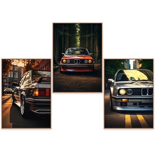 GrowArt - Stilvolle BMW Auto-Poster im A3-Format ohne Rahmen - eine zeitlose Wanddekoration, die sich perfekt in Ihr Interieur einfügt. Die ideale Wahl für Fans der kultigen BMW Modelle von GrowArt