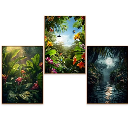 GrowArt - schöne A3 Dschungel Poster ohne Rahmen - Eine einzigartige und originelle Wanddekoration voller Grün, ideal für Naturliebhaber, exotische Landschaften und Pflanzen von GrowArt