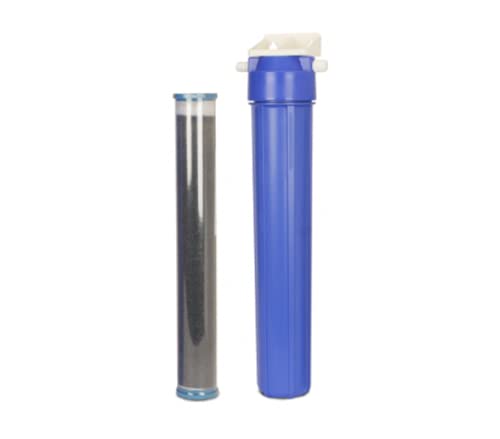 GrowMax Water 20" De-Ionisator Filter Kit. Beseitigt 100% der Mineralsalze aus Osmosewasser. Das Kit beinhaltet eine Wandhalterung und Rohre. von GrowMax Water