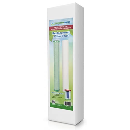 Pack Garden Grow Ersatzfilter (480 L/h). 1 5-Mikron-Sedimentfiltereinheit und 1 Kohleblockfiltereinheit mit hoher Kapazität. GrowMax Water. von GrowMax Water
