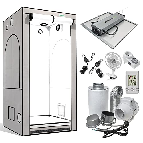 GrowPRO 3.0 Low Budget LED Grow Set mit Pure LED - günstiges Einsteiger Growbox Komplettset (L - 100x100) von GrowPRO