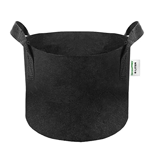 GrowPRO Stofftopf, 8 Liter - Pflanztopf aus atmungsaktivem Stoff für bessere Sauerstoffversorgung der Wurzeln von GrowPRO