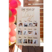 Erster Geburtstag Foto Board | Cake Smash Dekor-Zeichen Bild Babys Erster Meilensteintafel von GrowandCompany