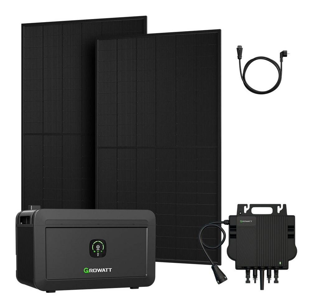 Growatt Balkonkraftwerk 1000W Growatt NOAH 2000 Speicher mit 800W Wechselrichter, (2x JA Solar 500Wp, Growatt NOAH 2000 Speicher mit 800W Wechselrichter), Growatt NEO-800M-X: Integrierte WiFi-Kommunikation von Growatt