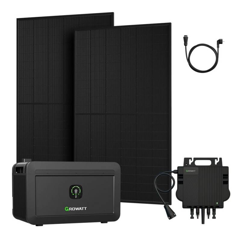 Growatt Balkonkraftwerk 1000W Growatt NOAH 2000 Speicher mit 800W Wechselrichter, (2x JA Solar 500Wp, Growatt NOAH 2000 Speicher mit 800W Wechselrichter), Growatt NEO-800M-X: Integrierte WiFi-Kommunikation von Growatt