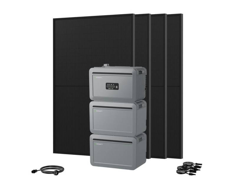 Growatt Balkonkraftwerk 1760W Growatt NEXA 2000 All-in-One Batteriespeicher mit Zusatzakku, (4x JA Solar 440Wp Full Black und NEXA 2000 All-in-One Speicher), 4 unabhängige MPPT-Kanäle von Growatt