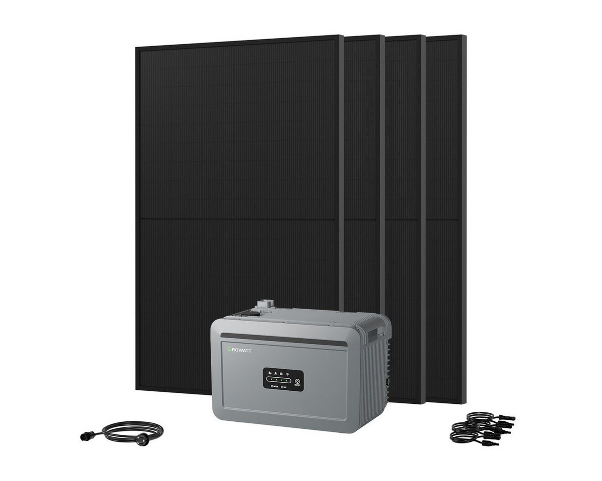 Growatt Balkonkraftwerk 1760W Growatt NEXA 2000 All-in-One Batteriespeicher mit Zusatzakku, (4x JA Solar 440Wp Full Black und NEXA 2000 All-in-One Speicher), 4 unabhängige MPPT-Kanäle von Growatt