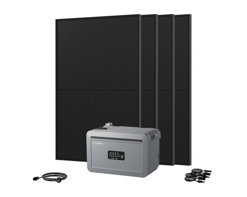 Growatt Balkonkraftwerk 1760W Growatt NEXA 2000 All-in-One Batteriespeicher mit Zusatzakku, (4x JA Solar 440Wp Full Black und NEXA 2000 All-in-One Speicher), 4 unabhängige MPPT-Kanäle von Growatt
