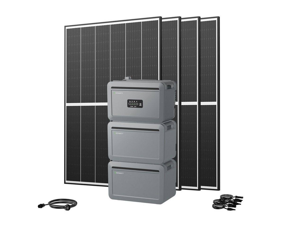 Growatt Balkonkraftwerk 1780W Growatt NEXA 2000 All-in-One Batteriespeicher mit Zusatzakku, (4x JA Solar 445Wp Black Frame und NEXA 2000 All-in-One Speicher), Smarte Steuerung & einfache Bedienung von Growatt
