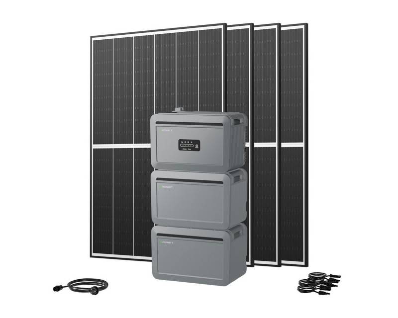 Growatt Balkonkraftwerk 1780W Growatt NEXA 2000 All-in-One Batteriespeicher mit Zusatzakku, (4x JA Solar 445Wp Black Frame und NEXA 2000 All-in-One Speicher), Smarte Steuerung & einfache Bedienung von Growatt