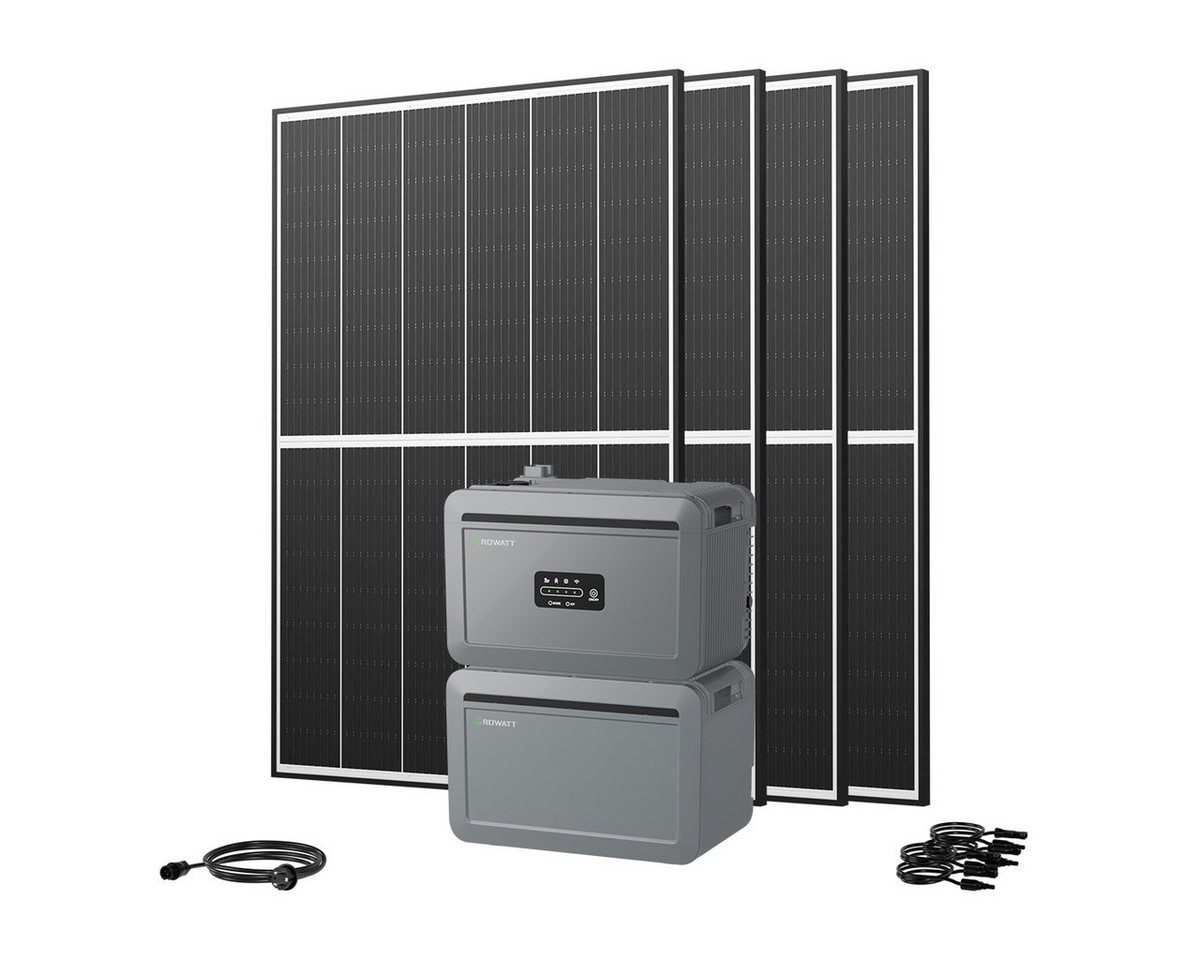 Growatt Balkonkraftwerk 1780W Growatt NEXA 2000 All-in-One Batteriespeicher mit Zusatzakku, (4x JA Solar 445Wp Black Frame und NEXA 2000 All-in-One Speicher), Smarte Steuerung & einfache Bedienung von Growatt