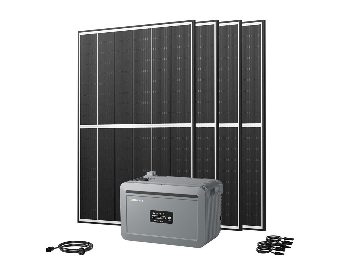 Growatt Balkonkraftwerk 1780W Growatt NEXA 2000 All-in-One Batteriespeicher mit Zusatzakku, (4x JA Solar 445Wp Black Frame und NEXA 2000 All-in-One Speicher), Smarte Steuerung & einfache Bedienung von Growatt