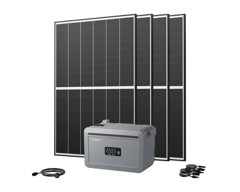 Growatt Balkonkraftwerk 1780W Growatt NEXA 2000 All-in-One Batteriespeicher mit Zusatzakku, (4x JA Solar 445Wp Black Frame und NEXA 2000 All-in-One Speicher), Smarte Steuerung & einfache Bedienung von Growatt