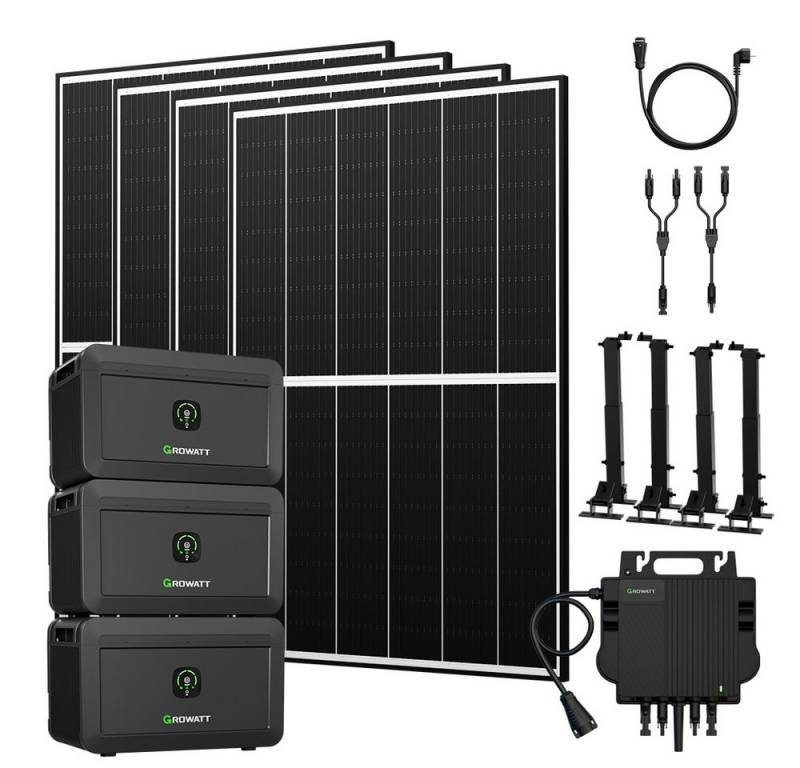 Growatt Balkonkraftwerk 1780W Growatt NOAH 2000 Speicher mit Wechselrichter und Zusatzsakku, (4x JA Solar 445Wp, Growatt NOAH 2000 Speicher mit 800W Wechselrichter), Growatt NEO-800M-X: Integrierte WiFi-Kommunikation von Growatt