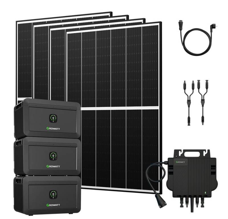 Growatt Balkonkraftwerk 1780W Growatt NOAH 2000 Speicher mit Wechselrichter und Zusatzsakku, (4x JA Solar 445Wp, Growatt NOAH 2000 Speicher mit 800W Wechselrichter), Growatt NEO-800M-X: Integrierte WiFi-Kommunikation von Growatt
