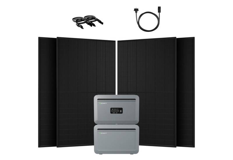 Growatt Balkonkraftwerk 2000W Growatt NEXA 2000 2048Wh All-in-One Speicher mit Zusatzakkus, (4x JA Solar 500Wp Full Black und NEXA 2000 All-in-One Speicher), WiFi & Bluetooth-Unterstützung von Growatt