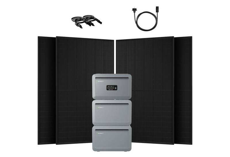 Growatt Balkonkraftwerk 2000W Growatt NEXA 2000 2048Wh All-in-One Speicher mit Zusatzakkus, (4x JA Solar 500Wp Full Black und NEXA 2000 All-in-One Speicher), WiFi & Bluetooth-Unterstützung von Growatt