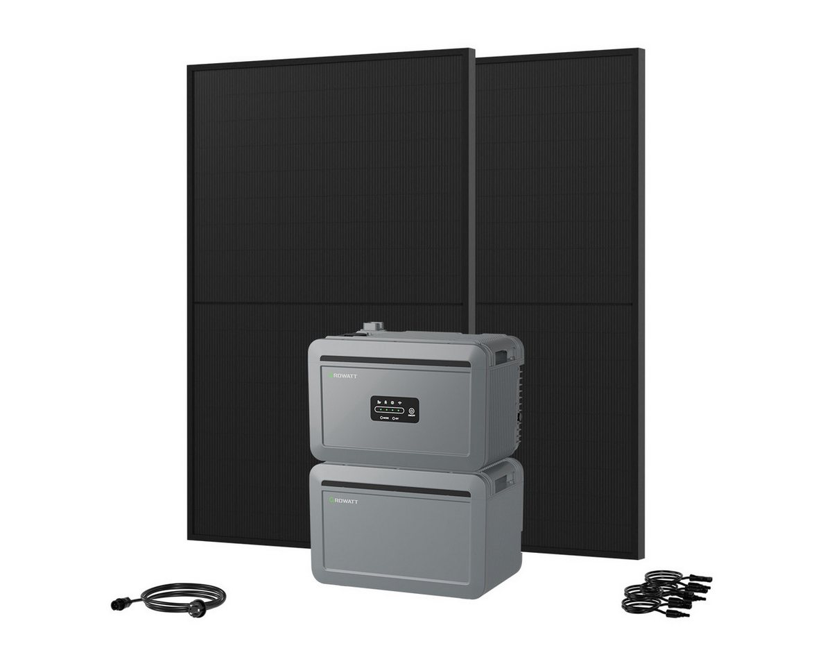 Growatt Balkonkraftwerk 880W Growatt NEXA 2000 All-in-One Batteriespeicher mit Zusatzakku, (2x JA Solar 440Wp Full Black und NEXA 2000 All-in-One Speicher), WiFi & Bluetooth-Unterstützung von Growatt