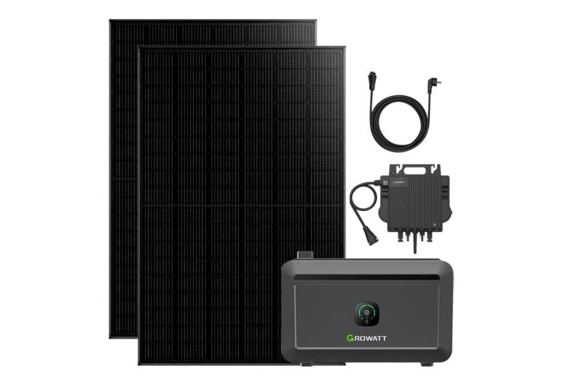 Growatt Balkonkraftwerk 890W/1780W Balkonkraftwerke Growatt NOAH 2000 2048WH Batteriesysteme, Monokristallin, (2-St), mit NEO 800W Microinverter, 5M AC Kabel, Plug-and-Play von Growatt