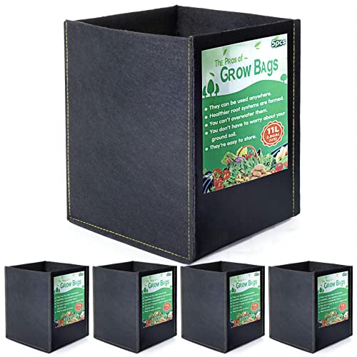 Growerz GrowPotz Pflanzbeutel, quadratisch, 11 l, 5 Stück von Growerz