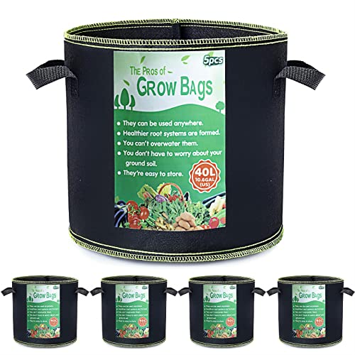 Growerz GrowPotz Pflanzbeutel, rund, 40 l, 5 Stück von Growerz