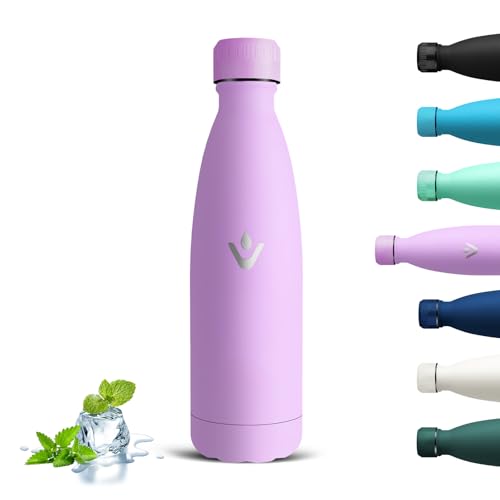 Grsta Edelstahl Trinkflasche, Auslaufsichere Thermosflasche 500ml, BPA Frei Trinkflasche Kinder, Wasserflasche für Kohlensäure Geeignet, Hält Heiß und Kalt, Isolierflasche für Travel, Yoga, Escursioni von Grsta