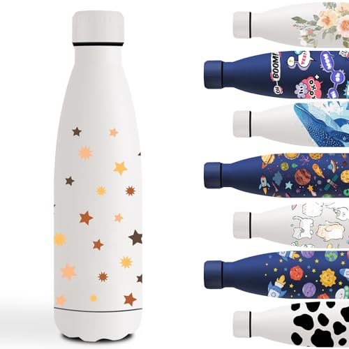 Grsta Trinkflasche 0 5 liter, Trinkflasche Edelstahl BPA- Freie, Trinkflasche Doppelwandig, Trinkflasche Personalisiert mit Stern, Trinkflasche Auslaufsicher für Schule, Camping, Fahrrad, Running Grsta Trinkflasche 0 5 liter, Trinkflasche Edelstahl BPA- Freie, Trinkflasche Doppelwandig, Trinkflasche Personalisiert mit Stern, Trinkflasche Auslaufsicher für Schule, Camping, Fahrrad, Running von Grsta