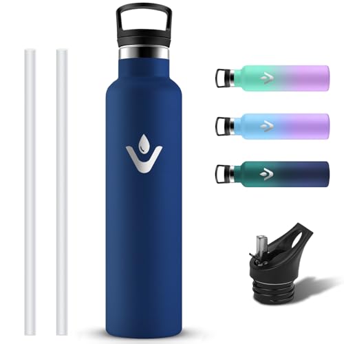 Grsta Trinkflasche Edelstahl, Trinkflasche 1l Auslaufsicher, Isolierte Wasserflasche mit Strohhalm, Thermosflasche Kohlensäure Geeignet mit 2 Deckel, BPA-frei Thermoskanne für Reisen, Travel, Fitness Grsta Trinkflasche Edelstahl, Trinkflasche 1l Auslaufsicher, Isolierte Wasserflasche mit Strohhalm, Thermosflasche Kohlensäure Geeignet mit 2 Deckel, BPA-frei Thermoskanne für Reisen, Travel, Fitness von Grsta