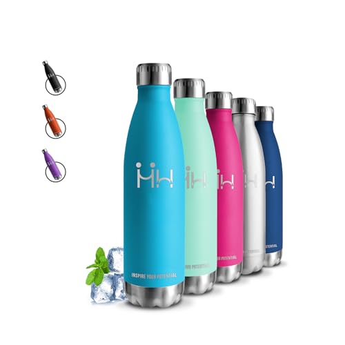 Grsta Trinkflasche Edelstahl - 500ml- Thermosflasche, Trinkflasche mit Strohhalm, BPA-Frei, Trinkflasche Auslaufsicher, Doppelwandige Vakuumisolierte, Trinkflasche Metall, für Schule, Reisen, Büro von Grsta