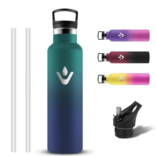 Grsta Trinkflasche Edelstahl 750ml, Auslaufsichere Trinkflasche, Isolierte Wasserflasche mit Strohhalm, Thermosflasche für Kohlensäure Geeignet, Trinkflasche mit 2 Deckel für Fitness, Gym, Outdoor Grsta Trinkflasche Edelstahl 750ml, Auslaufsichere Trinkflasche, Isolierte Wasserflasche mit Strohhalm, Thermosflasche für Kohlensäure Geeignet, Trinkflasche mit 2 Deckel für Fitness, Gym, Outdoor von Grsta