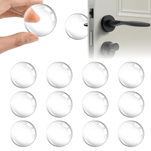 Grsta Türstopper Wand, 12 Stück Türstopper Wand Selbstklebend- 40 * 8 mm- Türklinkenpuffer, Türklinken Stopper Runden, Elastikpuffer Transparent, Gummi Stopper, für jede Oberfläche, Gummistopper von Grsta