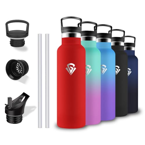 Thermosflasche, Trinkflasche 500ml, BPA-Frei, Trinkflasche mit Strohhalm, 24h Kalt & 12h Warm, Trinkflasche Auslaufsicher, Kann mit Dir Tragen, Wasserflasche Doppelwandig, für Schule, Yoga, Büro, Rot Thermosflasche, Trinkflasche 500ml, BPA-Frei, Trinkflasche mit Strohhalm, 24h Kalt & 12h Warm, Trinkflasche Auslaufsicher, Kann mit Dir Tragen, Wasserflasche Doppelwandig, für Schule, Yoga, Büro, Rot von Grsta