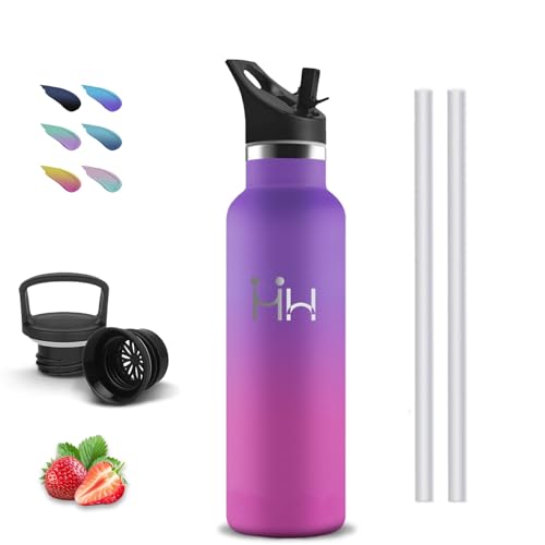 Trinkflasche, 500ml Trinkflasche Edelstahl, Trinkflasche mit Strohhalm, BPA-Frei, Trinkflasche Auslaufsicher, 24h Kalt & 12h Warm, Wasserflasche Doppelwandig, Thermosflasche für Schule, Camping, Büro Trinkflasche, 500ml Trinkflasche Edelstahl, Trinkflasche mit Strohhalm, BPA-Frei, Trinkflasche Auslaufsicher, 24h Kalt & 12h Warm, Wasserflasche Doppelwandig, Thermosflasche für Schule, Camping, Büro von Grsta
