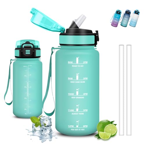 Trinkflasche, 500ml Trinkflasche Kinder, Trinkflasche mit Strohhalm, Auslaufsicher, Trinkflasche Kohlensäure Geeignet, Kann mit dir Tragen, Trinkflasche mit Zeitmarkierung, Flasche für Schule, Büro Trinkflasche, 500ml Trinkflasche Kinder, Trinkflasche mit Strohhalm, Auslaufsicher, Trinkflasche Kohlensäure Geeignet, Kann mit dir Tragen, Trinkflasche mit Zeitmarkierung, Flasche für Schule, Büro von Grsta