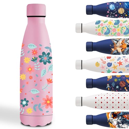 Trinkflasche 0 5 liter, Trinkflasche Edelstahl BPA- Freie, Wasserflasche Doppelwandig, Trinkflasche Personalisiert für Blume, Trinkflasche Auslaufsicher, Trinkflasche für Schule, Camping, Running Trinkflasche 0 5 liter, Trinkflasche Edelstahl BPA- Freie, Wasserflasche Doppelwandig, Trinkflasche Personalisiert für Blume, Trinkflasche Auslaufsicher, Trinkflasche für Schule, Camping, Running von Grsta