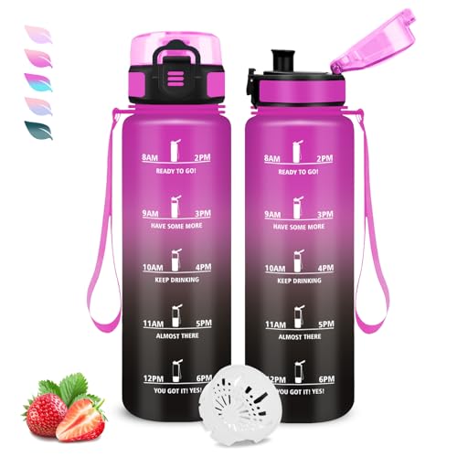 Trinkflasche- 1l- Trinkflasche Sport, Trinkflasche Auslaufsicher, Trinkflasche mit Zeitmarkierung und Uhrzeit, Trinkflasche mit Uhrzeit, Trinkflasche Erwachsene für Fitness, Schule, Corsa, Fahhrad Trinkflasche- 1l- Trinkflasche Sport, Trinkflasche Auslaufsicher, Trinkflasche mit Zeitmarkierung und Uhrzeit, Trinkflasche mit Uhrzeit, Trinkflasche Erwachsene für Fitness, Schule, Corsa, Fahhrad von Grsta