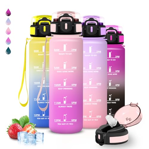 Trinkflasche- 1l- Trinkflasche Sport, Wasserflasche mit Strohhalm, Leicht zu Reinigen, Wasserflasche Auslaufsicher, Kann mit dir Tragen, Flasche Erwachsene, für Wandern, Fitness, Camping, Sport, Yoga Trinkflasche- 1l- Trinkflasche Sport, Wasserflasche mit Strohhalm, Leicht zu Reinigen, Wasserflasche Auslaufsicher, Kann mit dir Tragen, Flasche Erwachsene, für Wandern, Fitness, Camping, Sport, Yoga von Grsta