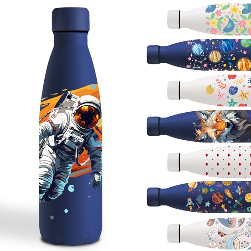 Trinkflasche 500ml, Trinkflasche Edelstahl, Wasserflasche mit Planetenmuster, Trinkflasche Personalisiert für Astronaut, Isolierflasche Doppelwandige, Trinkflasche für Schule, Camping, Running, Sport Trinkflasche 500ml, Trinkflasche Edelstahl, Wasserflasche mit Planetenmuster, Trinkflasche Personalisiert für Astronaut, Isolierflasche Doppelwandige, Trinkflasche für Schule, Camping, Running, Sport von Grsta