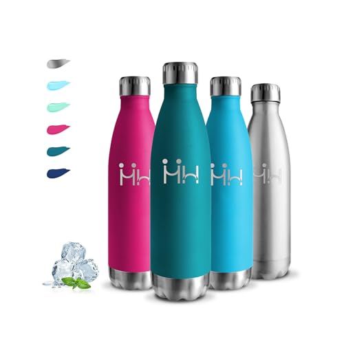 Trinkflasche Edelstahl, Trinkflasche 500ml, BPA-Freie, Isolierflasche Doppelwandig, Trinkflasche Auslaufsicher, mit Schraubverschluss, Trinkflasche Metall, Wasserflasche für Schule, Büros, Camping Trinkflasche Edelstahl, Trinkflasche 500ml, BPA-Freie, Isolierflasche Doppelwandig, Trinkflasche Auslaufsicher, mit Schraubverschluss, Trinkflasche Metall, Wasserflasche für Schule, Büros, Camping von Grsta
