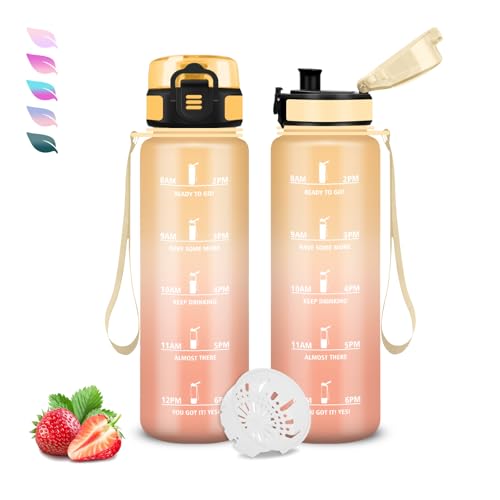 Trinkflasche Kinder, Trinkflasche 500ml, Trinkflasche Auslaufsicher, Trinkflasche Kohlensäure Geeignet, Trinkflasche mit Zeitmarkierung, Leicht zu Reinigen, Trinkflasche mit Uhrzeit, für Bambini, Büro Trinkflasche Kinder, Trinkflasche 500ml, Trinkflasche Auslaufsicher, Trinkflasche Kohlensäure Geeignet, Trinkflasche mit Zeitmarkierung, Leicht zu Reinigen, Trinkflasche mit Uhrzeit, für Bambini, Büro von Grsta
