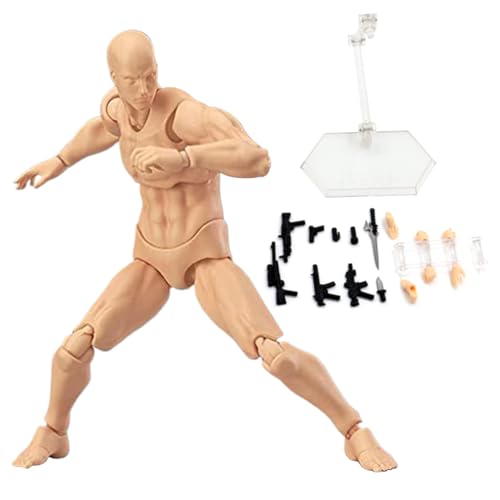 Actionfiguren, Künstler Zeichnen Malereimodell Zeichnung Modelle Abbildung Schaufensterpuppe Gesten poable Figur mit Standunterstützung und Accessoires für Künstler Skizzieren, männlich von Grtheenumb