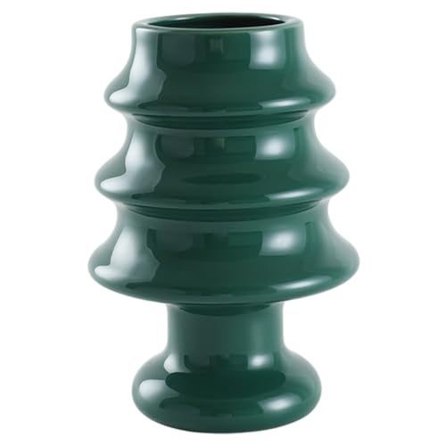 Dekorative Vase, Keramikvase, Weihnachtsbaumformblume, Moderne dekorative Ornamente für Wohnzimmer Hochzeits-/Esstisch/Party Grün von Grtheenumb