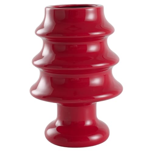 Dekorative Vase, Keramikvase, Weihnachtsbaumformblume, Moderne dekorative Ornamente für Wohnzimmer Hochzeits-/Esstisch/Party rot von Grtheenumb
