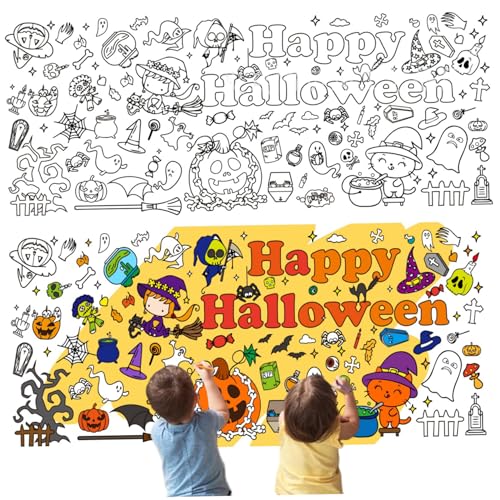 Färbungstuch, Tischdecke aus Färben, 30 x 72 Zoll DIY Halloween -Poster für Home School Halloween Party, Stil 1 für Feiertage von Grtheenumb