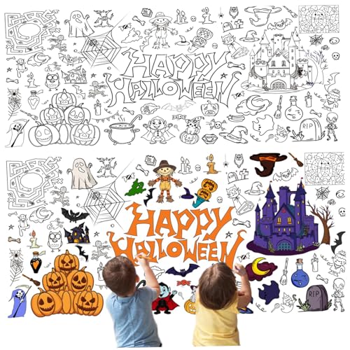 Färbungstuch, Tischdecke aus Färben, 30 x 72 Zoll DIY Halloween -Poster für die Heimschule Halloween Party, Style 2 für Feiertage von Grtheenumb
