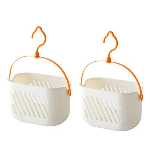 Grtheenumb 2Pcs hängender Dusche Caddy Korb, Kunststoff Badezimmer Aufbewahrungskorb Tragbarer Dusche Caddy Korb WC hängender Korb mit Haken für Zuhause, weiß Grtheenumb 2Pcs hängender Dusche Caddy Korb, Kunststoff Badezimmer Aufbewahrungskorb Tragbarer Dusche Caddy Korb WC hängender Korb mit Haken für Zuhause, weiß von Grtheenumb