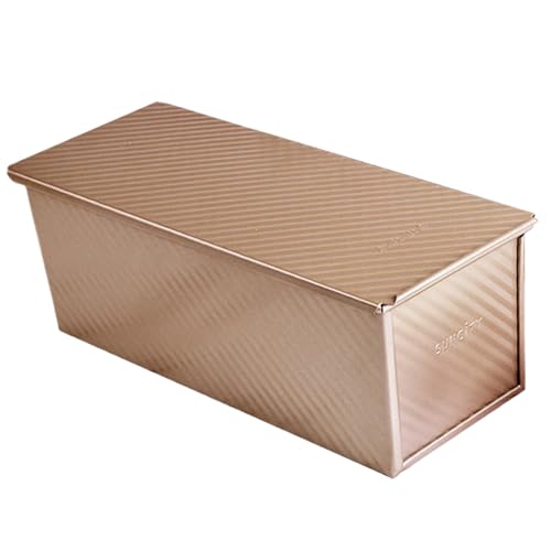 Grtheenumb Brotlaibpfanne, Laib Pfanne mit Deckel 2lbs Teigkapazität Brot 13.4x5.2 '' Backen Nicht-Stick-Rechteck-Wellpolster-Toaster-Backware für Zuhause von Grtheenumb